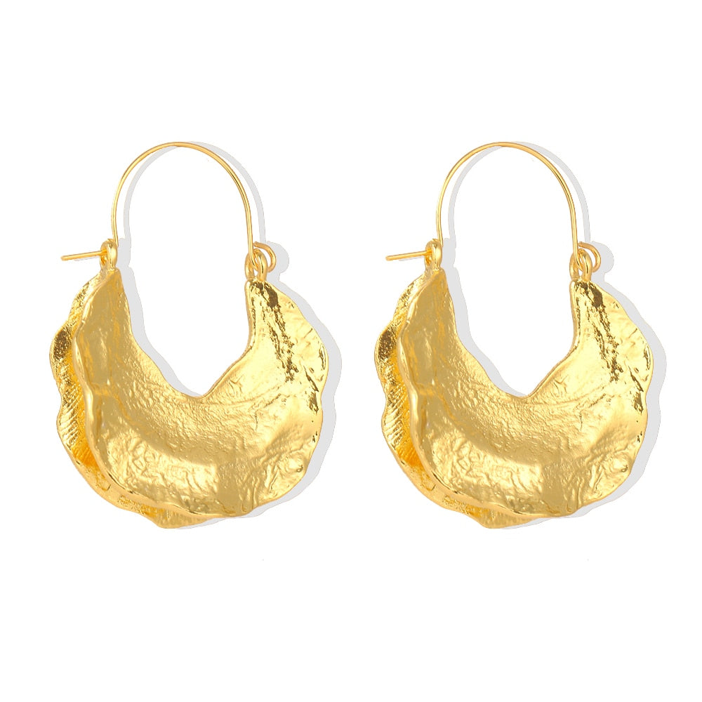 Golden & Silver Alloy Drop Earrings