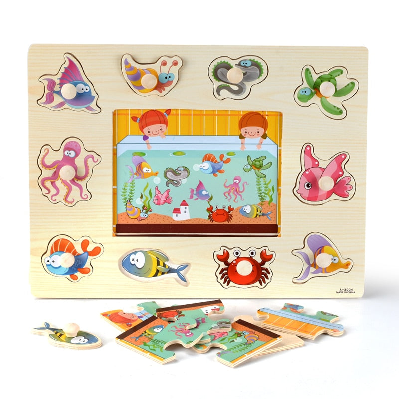 Montessori-Inspired Wooden Jigsaw Puzzles