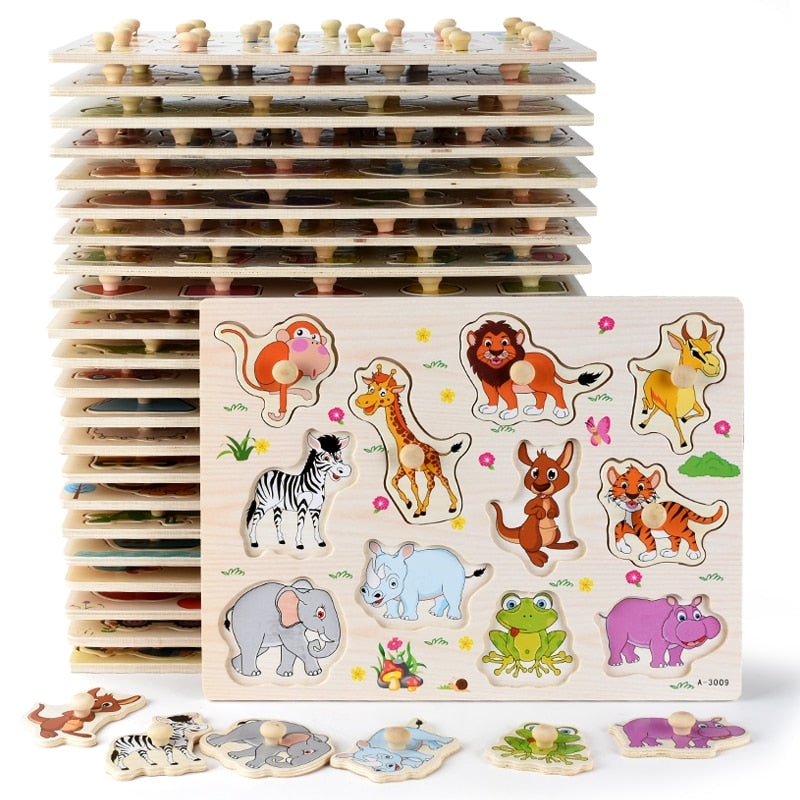 Montessori-Inspired Wooden Jigsaw Puzzles