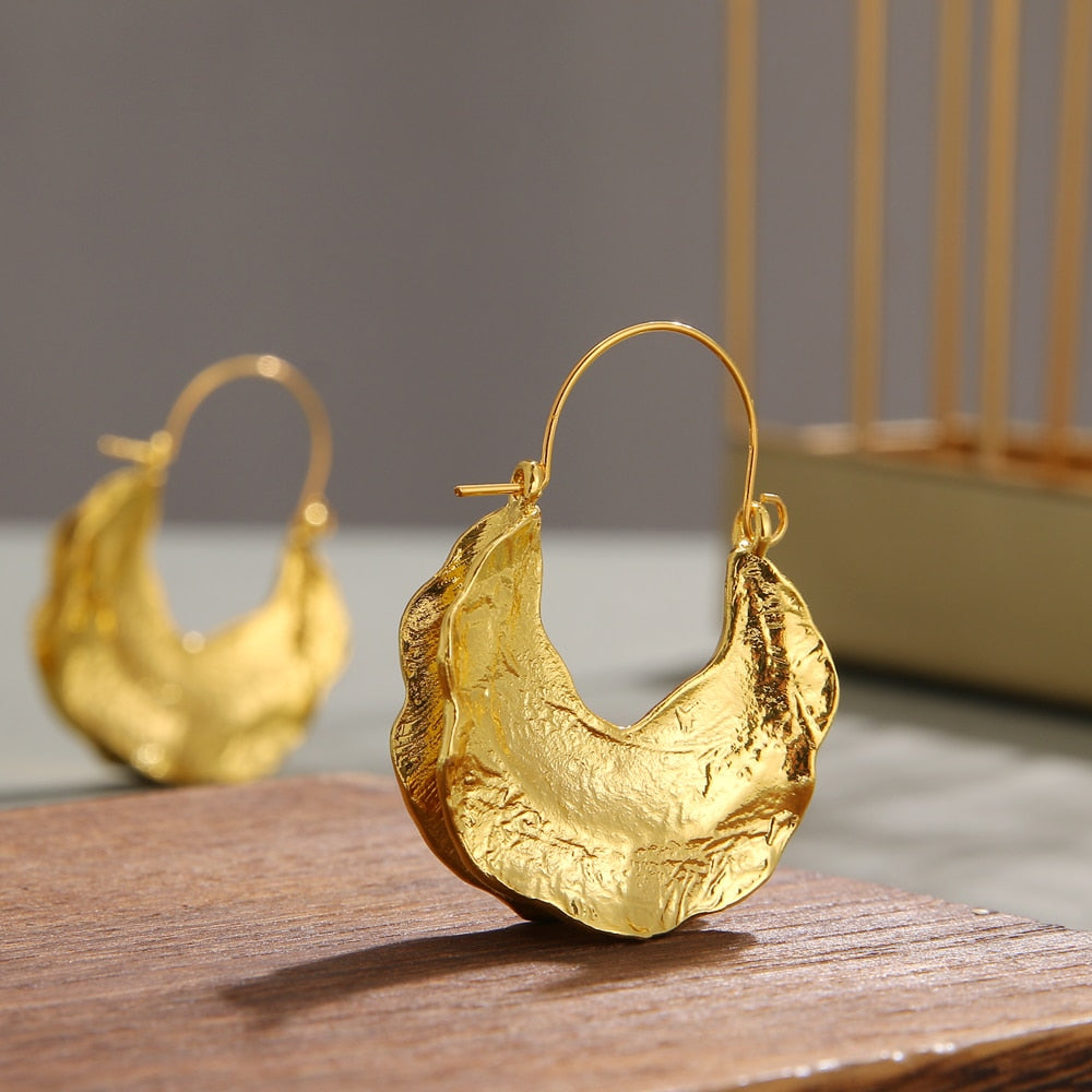 Golden & Silver Alloy Drop Earrings