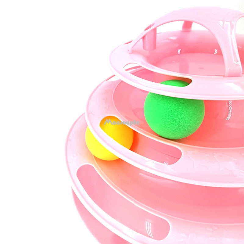 Interactive Multi-Level Cat Toy Tower with Tunnel