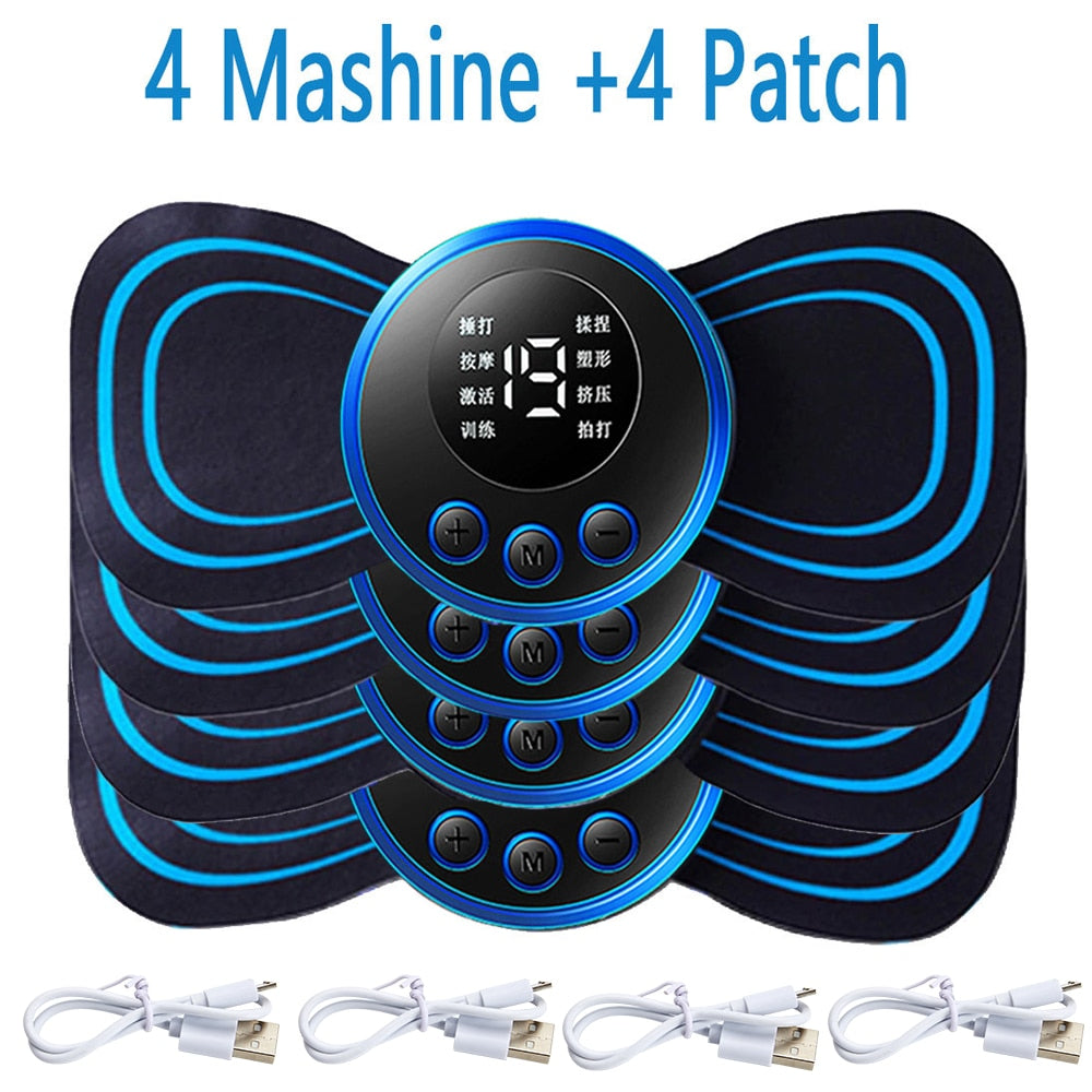 Portable EMS Neck Massager with LCD Display - 8 Modes for Pain Relief