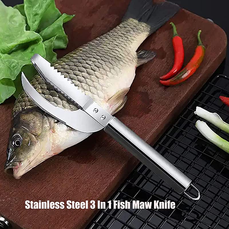 3-in-1 Stainless Steel Fish Scale Knife: Cut, Scrape, Dig - Your Ultimate Tool for Fish Preparation