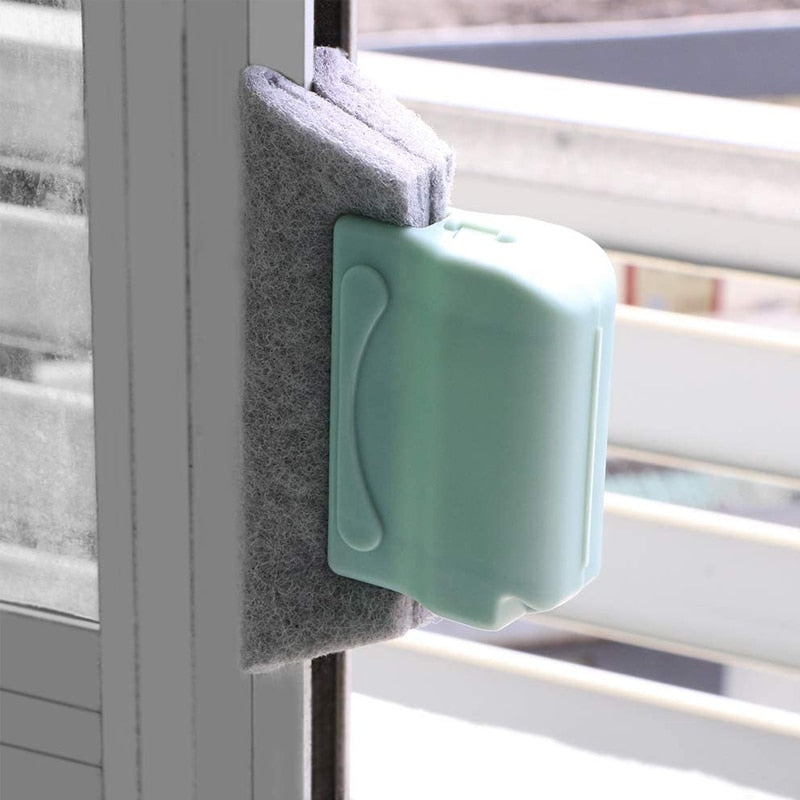 Hand-held Window Groove Cleaner: Detachable Cloth Brush for Kitchen, & More!