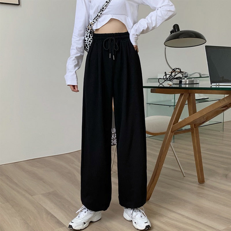 Loose Baggy Grey Sweatpants Women Casual Jogger White Sports Pants Korean Fashion Training Trousers Kpop Harajuku Streetwear