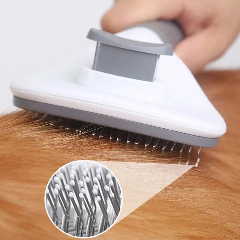 Effortless Pet Grooming: Stainless Steel Comb for Hair Removal & Skin Care - Perfect for Dogs and Cats