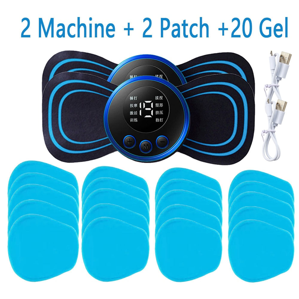 Portable EMS Neck Massager with LCD Display - 8 Modes for Pain Relief