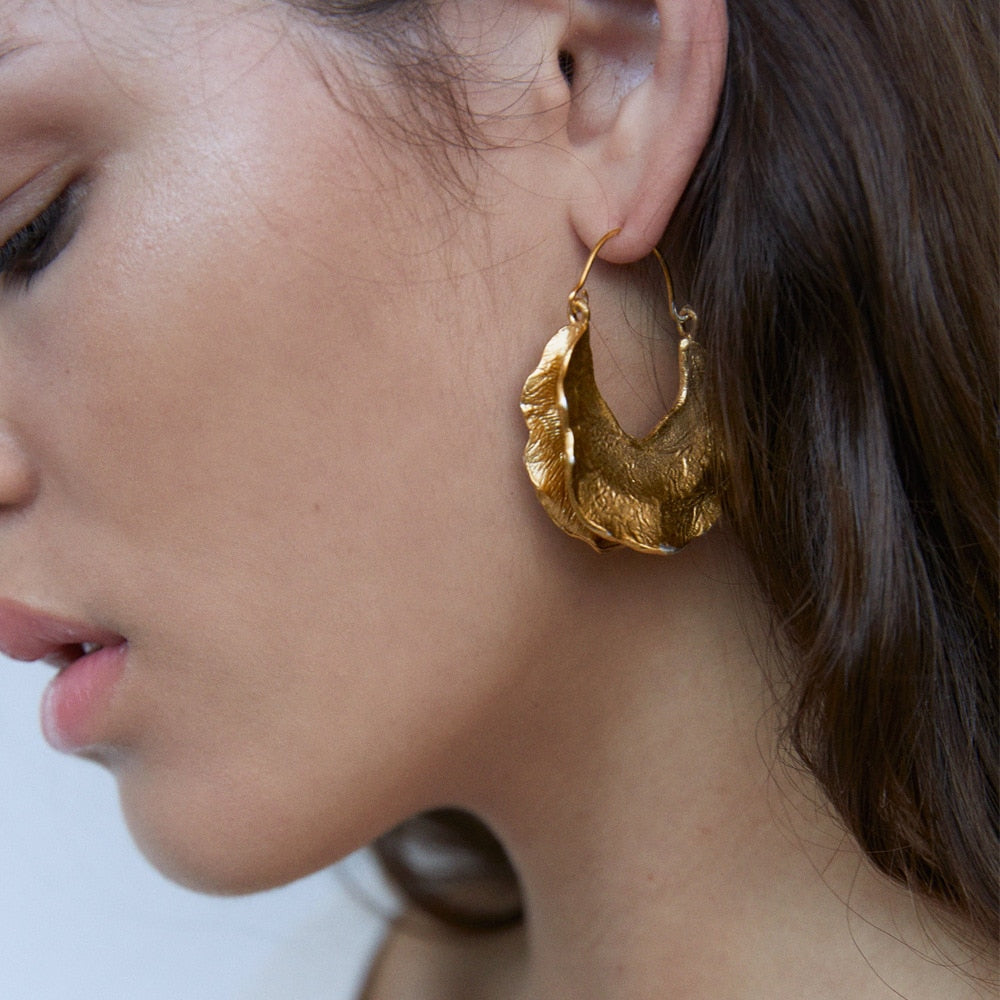 Golden & Silver Alloy Drop Earrings