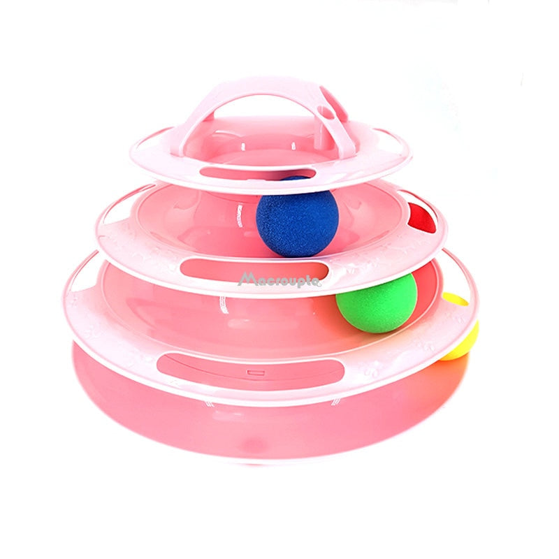 Interactive Multi-Level Cat Toy Tower with Tunnel