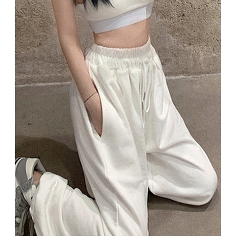 Loose Baggy Grey Sweatpants Women Casual Jogger White Sports Pants Korean Fashion Training Trousers Kpop Harajuku Streetwear