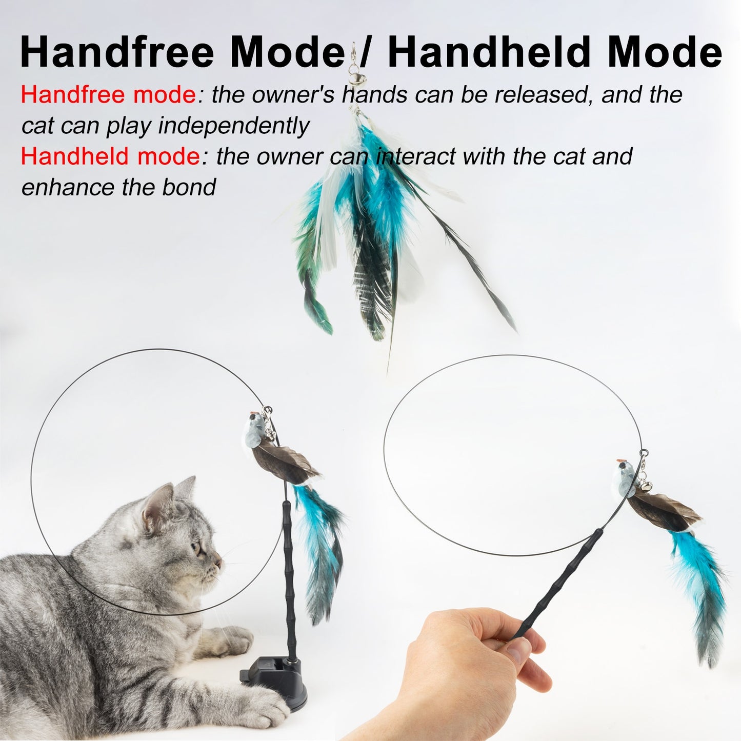 Interactive Cat Wand with Bell