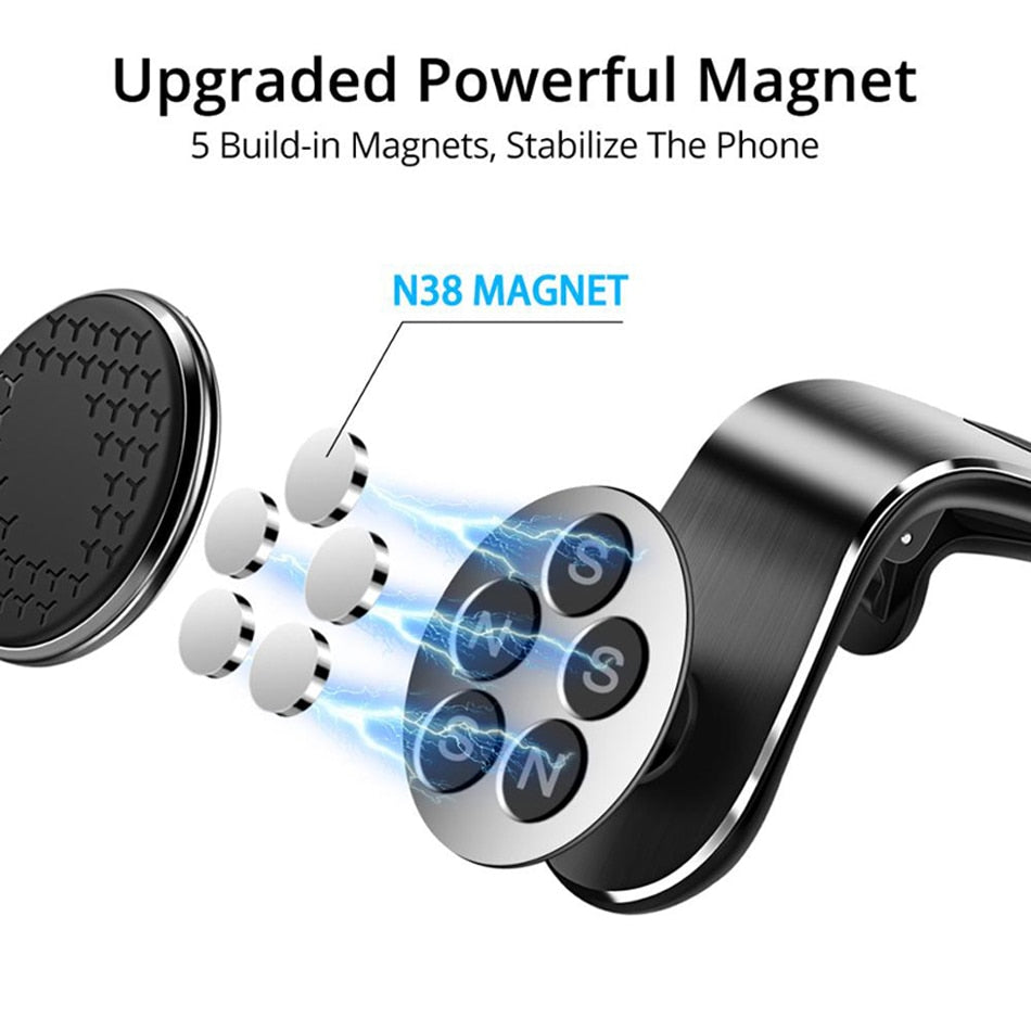 Magnetic Air Vent Car Phone Holder - Universal Rotation Bracket for Smartphones