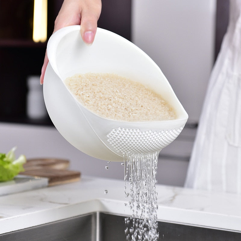 Eco-Friendly Rice Sieve: Handy Kitchen Drain Basket with Handles - Your Perfect Straining Companion