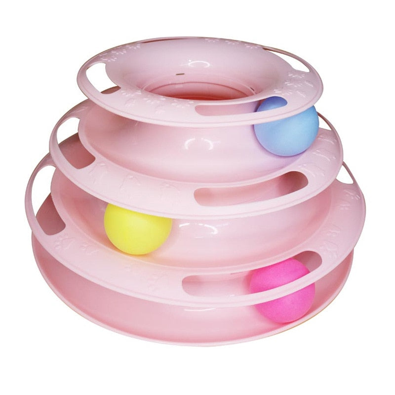 Interactive Multi-Level Cat Toy Tower with Tunnel