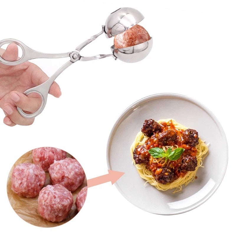 Stainless Steel Meatball & Rice Ball Maker: Perfect Patties Every Time!