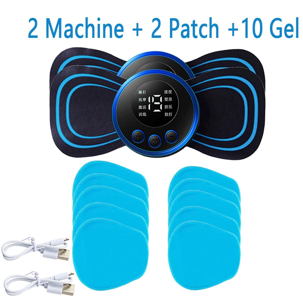 Portable EMS Neck Massager with LCD Display - 8 Modes for Pain Relief