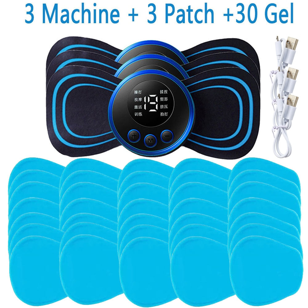 Portable EMS Neck Massager with LCD Display - 8 Modes for Pain Relief