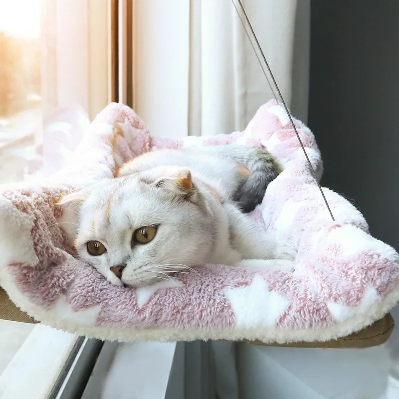 🐱 Hanging Cat Bed & Hammock: Aerial Comfort Nest with Window Seat for Sun-Loving Kitties! ☀️