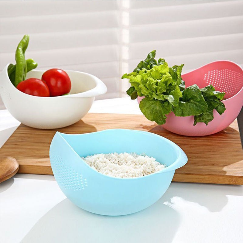 Eco-Friendly Rice Sieve: Handy Kitchen Drain Basket with Handles - Your Perfect Straining Companion