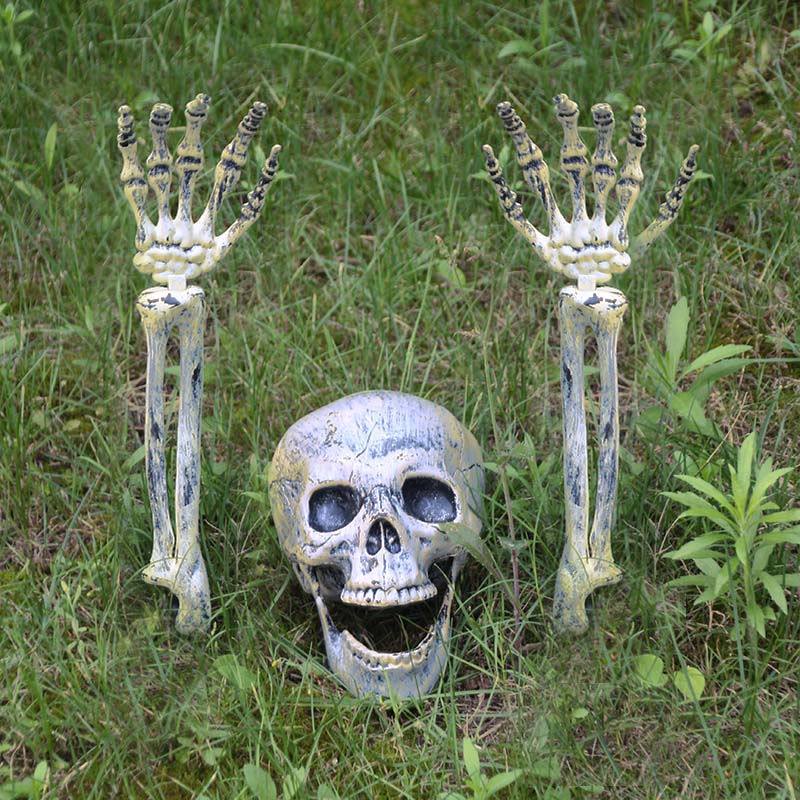 Graveyard Whispers: Realistic Skeleton Stakes for Haunting Decor!