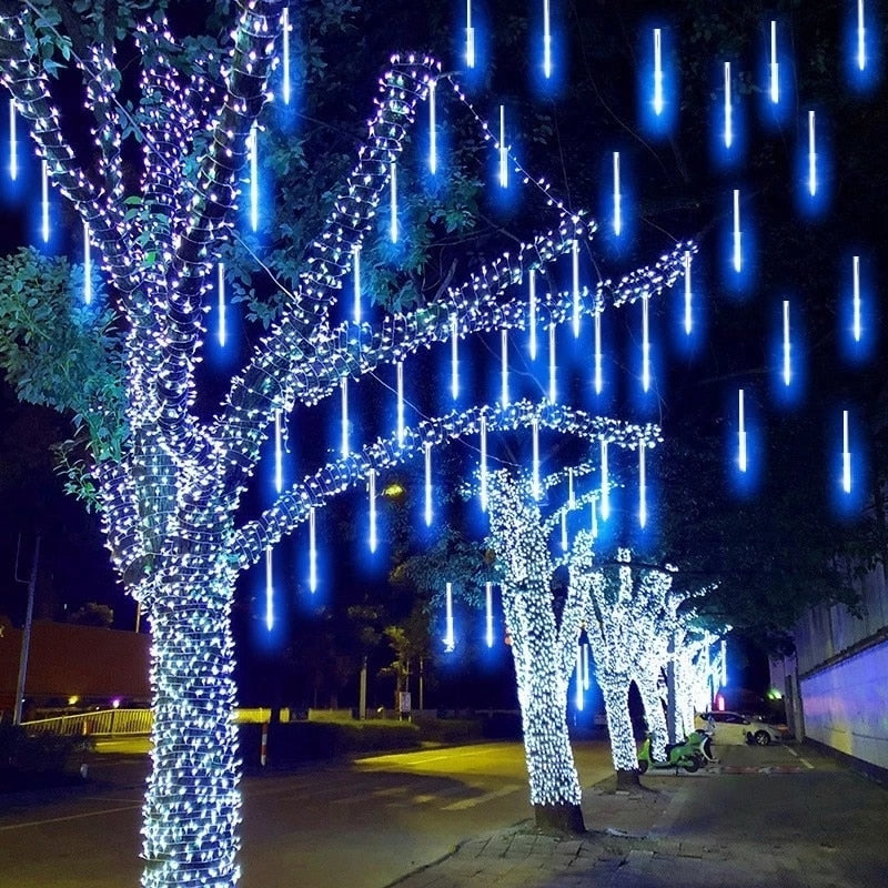 Meteor Magic: LED Raindrop Fairy Lights for Festive Nights