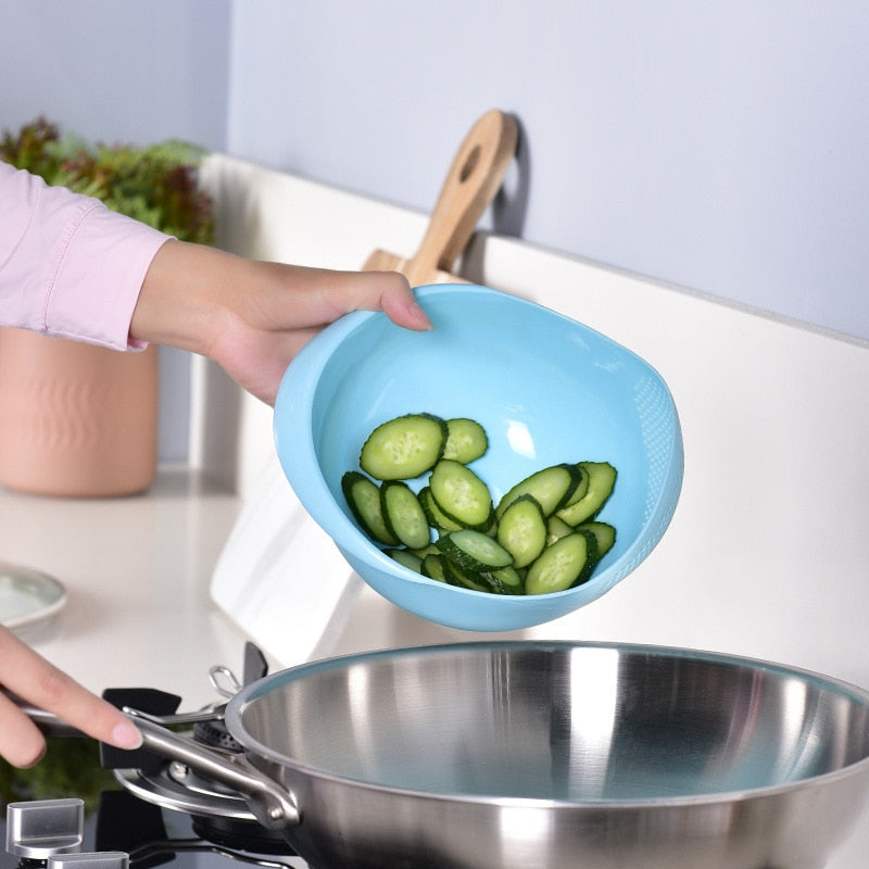 Eco-Friendly Rice Sieve: Handy Kitchen Drain Basket with Handles - Your Perfect Straining Companion