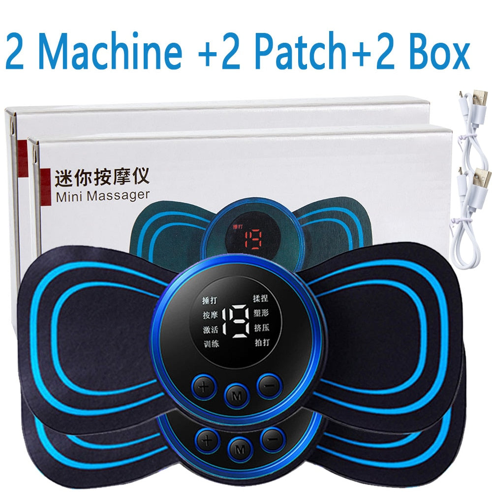 Portable EMS Neck Massager with LCD Display - 8 Modes for Pain Relief