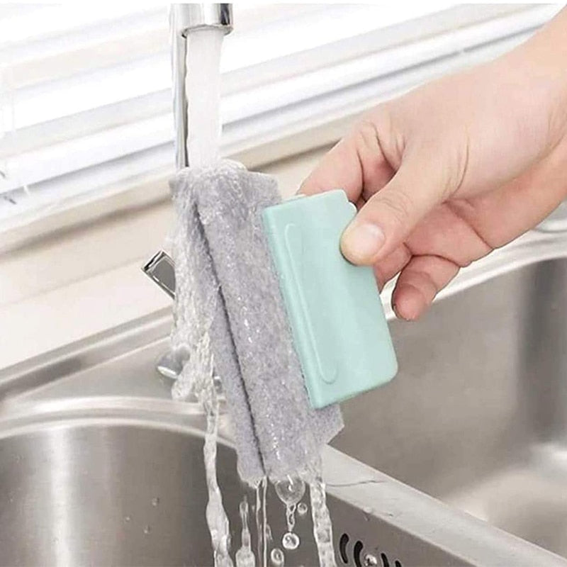 Hand-held Window Groove Cleaner: Detachable Cloth Brush for Kitchen, & More!