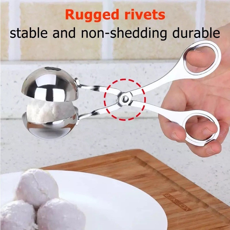 Stainless Steel Meatball & Rice Ball Maker: Perfect Patties Every Time!