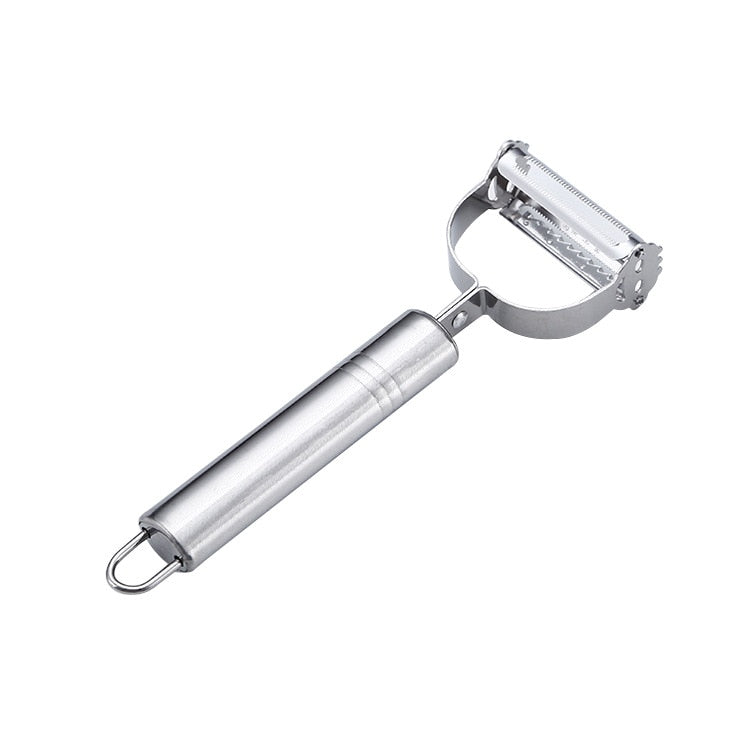 Dual-Action Stainless Steel Kitchen Peeler: For Fruits & Veggies