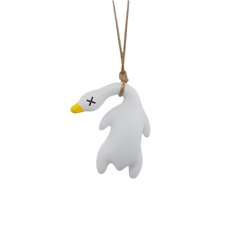 Cute Anime Duck Car Mirror Pendant - Gypsum Cartoon Decoration