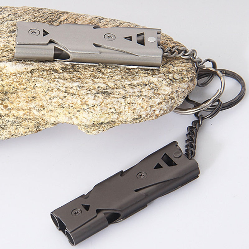 Echo Alert: 180db Dual-Tube Emergency Whistle for Safety & Survival