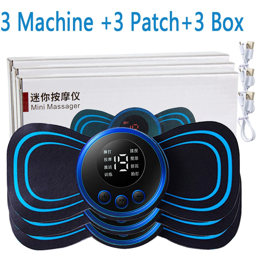 Portable EMS Neck Massager with LCD Display - 8 Modes for Pain Relief