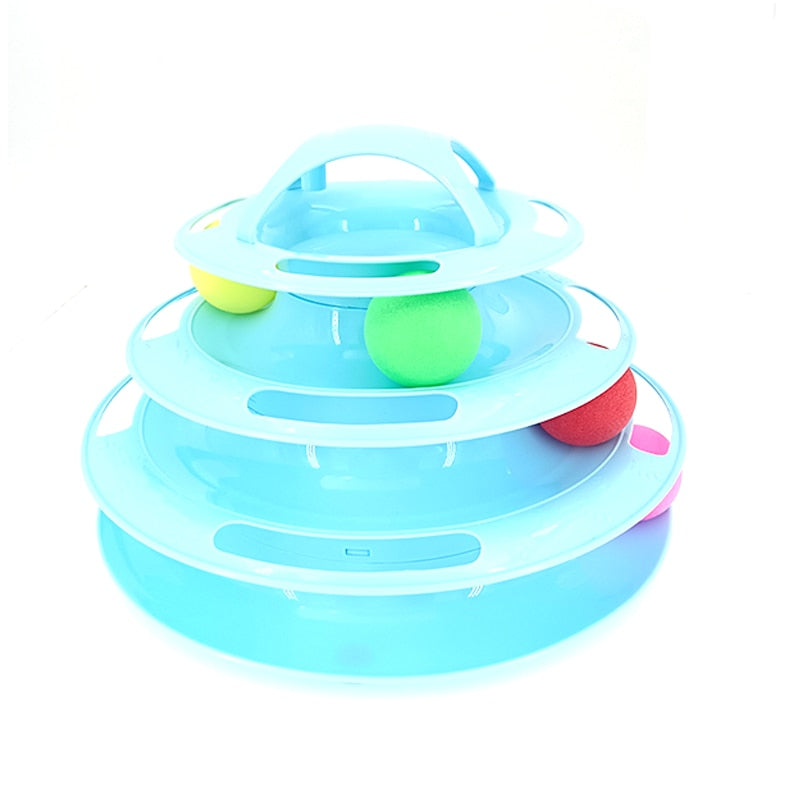 Interactive Multi-Level Cat Toy Tower with Tunnel