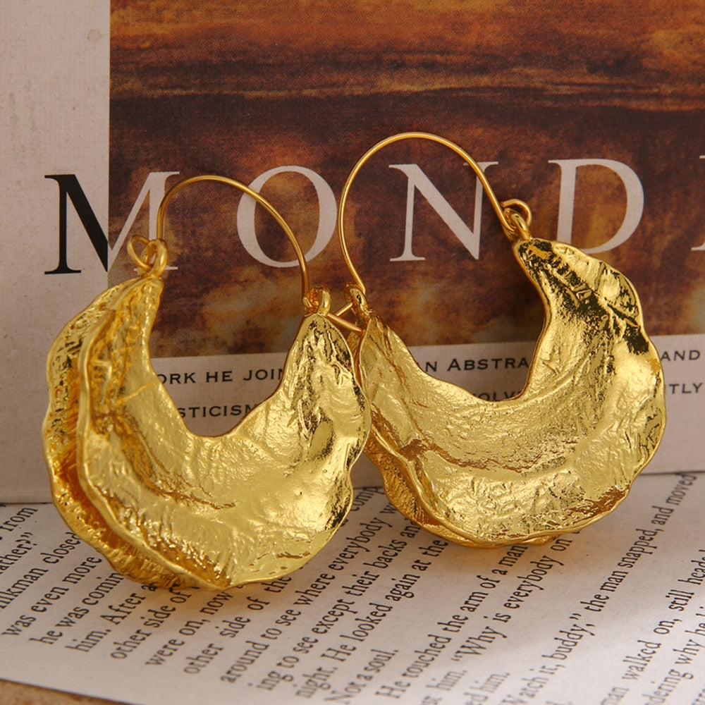 Golden & Silver Alloy Drop Earrings