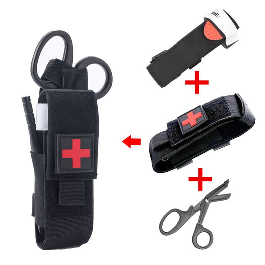 Tactical Military First Aid Kit: Survival Set with Tourniquet & Molle Pouch for Outdoor Adventures
