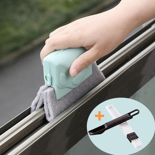 Hand-held Window Groove Cleaner: Detachable Cloth Brush for Kitchen, & More!