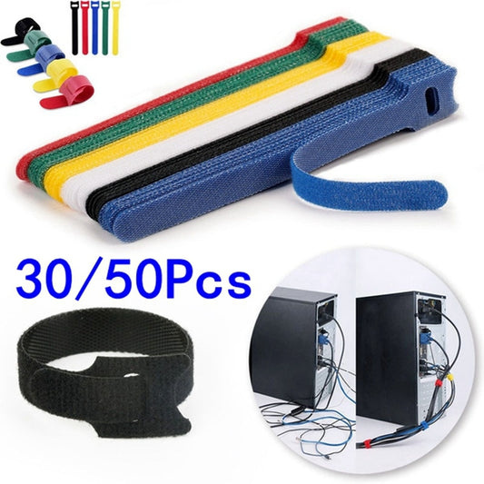 Reusable Multi-Color Nylon Cable Ties (30pcs/50pcs)